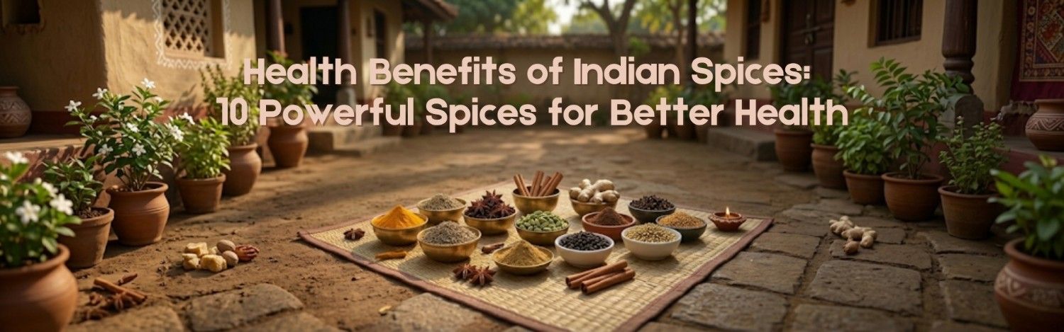 Indian spices for health benefits with turmeric cumin and natural immunity support.